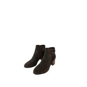 Green Suede Leather Jenna Booties by Violet & Red | 6.5